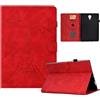 Generico DayQiQiPu Caso per Samsung Galaxy Tab S3 SM-T820/T825 (9,7 Pollici) in PU Pelle Cover Chiusura Magnetica Custodia Motivo Torre Farfalle Flip Con Supporto e Auto Wake/Sleep, Rosso