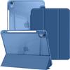YeaQuelior Custodia per iPad (A16) 11a/10a Gen (2025/2022), Blu Navy | Retro Rigido in PC Traslucido con Porta-Matita, Sospensione/Risveglio Automatico