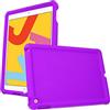 TECHGEAR Custodia Protettiva Progettata per iPad 10.2 9/8 /7 Generazione (2021/2020/2019), Cover Antiscivolo in Silicone Morbido e Resistente con Pellicola Protettiva, Idiale per Bambini [Viola]