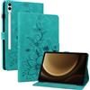 Rosbtib Custodia Samsung Galaxy Tab S10 Plus/ S9 Plus/ S9 FE Plus 12,4 Pollici, Slim Fit Folio Pieghevole Cover con Slot per schede Chiusura Magnetica Cover Galaxy Tab S10+/ S9+/ S9 FE+, Gigli verdi