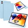 Lemxiee Cover per Xiaomi Redmi Pad 2 Pro & POCO Pad M1 12.1 Case per supporto & Slot per penna Custodia in pelle PU