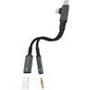 HOYULLI Adattatore da Lightning a jack USB C AUX per iPhone 17, 16, 15 Pro Max, compatibile con Samsung, cavo audio da 3,5 mm, per Apple Android, doppio connettore per iPad, adattatore jack per cuffie