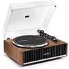 ANGELS HORN Giradischi con Bluetooth, altoparlanti integrati e preamplificatore phono, giradischi HiFi con pickup magnetico AT-3600L, jack per cuffie, trasmissione a cinghia, 33/45 giri/min