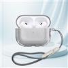 Generic Set di 2 custodie in TPU compatibili con AirPods Pro3, copertura antiurto anti-ingiallimento con moschettone, protezione completa per auricolari, nero