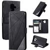 QiongniAN Custodia per Samsung Galaxy A6 2018,Custodia in Pelle Custodia per Samsung SM-A600AZ Galaxy A6 2018 / SM-A600FN SM-A600FZ SM-A600G/DS SM-A600FN/DS SM-A600N Custodia Cover Case Black