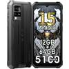 Blackview BV4800 SE 4G Rugged Smartphone, 12GB+64GB/2TB Telefono Robusto Android 15, 16MP+8MP Camera, 6.56 HD+ 90Hz, 5100mAh Cellulari Resistente IP68/IP69K/NFC/OTG/GPS/FM/Gemini AI 2.0, Nero