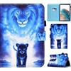 Vaitasy Custodia per Huawei Mediapad M5 Lite 10 10,1 Pollici 2018 | Flip Portafoglio Cover con Pencil Holder Custodia per Huawei Mediapad M5 Lite 10.1 - Leone blu