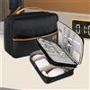 Generic Organizer da viaggio, custodia per accessori elettronici, custodia portatile a doppio strato per cavi, caricabatterie, unità flash, telefono, scheda SD, nero