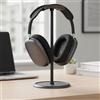 Generic Supporto per cuffie, supporto universale in alluminio per cuffie con vassoio rotondo di base, design antiscivolo per cuffie e piccoli accessori come unità USB, scheda TF, auricolari, nero