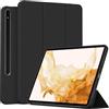 MGUEIAO Cover Compatibile con Samsung Galaxy Tab S7 11, Custodia in Pelle PU Ultrasottile con Supporto Trifold, Retro in TPU Morbido, Antiurto - Black