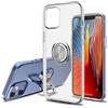 SORAKA Cover trasparente per iPhone 12 Mini con anello rotante a 360 gradi e piastra metallica per Supporto Auto Smartphone Magnetico,Custodia in TPU trasparente Ultrasottile