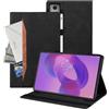 Auslbin Cover Compatibile con Lenovo Idea Tab Pro 12.7 2025 Custodia di Tablet in Pelle PU in Stile Classico Anti-Fall Case di Scheda Protettiva con Slot per Carte, Nero