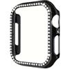 Generic Custodia scintillante da 45 mm, 44 mm, 42 mm, 41 mm, 40 mm, 38 mm, compatibile con Apple Watch Series 9/8/7/6/5/4/3/2/1, custodia per orologio con diamanti scintillanti (nero, 41 mm)