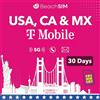 BeachSIM T-Mobile USA SIM 30 giorni Con Dati Illimitati, Chiamate Locali e SMS e 5 GB Canada/Messico