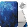 MoKo Cover per iPad 9a/8a/7a Gen 10,2 2021/2020/2019, Cielo Stellato Blu | iPad Cover in TPU e Pelle PU Semi-Trasparente Sostegno Supporto Sottile con Morbido TPU Cover con Auto Svegliati/Sonno