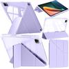 A-BEAUTY Custodia Compatibile con Xiaomi Pad 5/5 Pro 11 Pollici 2021 con Portapenne, Cover Trasparente Antiurto, Supporto Trifold 6 in 1 a Forma di Y, Auto Sonno/Veglia, Lilla