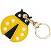 AXFEE Airtags Portachiavi in PU Pelle, Porta Air Tag per GSP Apple | Airtag Cover per Chiavi Zaini e Animale, Portatile, Anti-graffio, Mantiene un Segnale Forte- Coccinella