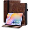 ONETHEFUL Custodia Cover per Samsung Galaxy Tab S6 Lite Tablet 10.4 pollici 2022 (SM-P613/P619) & 2020 (SM-P610/P615) Protettivo Fascia Elastica Supporto in Pelle PU con Auto Svegliati/Sonno Marrone