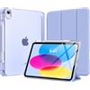MoKo Custodia per iPad (A16) 11a Generazione 11 Pollici 2025, iPad 10a Generazione 10,9 2022 con Portapenna, iPad 10a Gen Cover Trifold Sottile Leggera con Retro PC Rigido Traslucido, Lavanda Viola