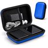 Generic Custodia portatile per disco rigido, antiurto, in EVA, organizer da trasporto per HDD esterno SSD, cavo USB, auricolari, borsa da viaggio con tasca in rete e cinghia, compatta, 14,9 x 9,9 x 4,1 cm