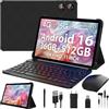PIXGOOD 2026 Android 16 Tablet in offerta con 11 Pollici, 36GB RAM+512GB ROM, SIM 4G Lte & 5G WiFi, Octa Core, 13MP+8MP, 2000 * 1200/WidevineL1/BT5.0/GPS-Tablet con tastiera (Nero)