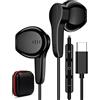 ACAGET Cuffie USB C HiFi Stereo Magnetico per iPhone 18 Pro Max 17 Air 16e 15 Pro | Cuffie USB Tipo C In-Ear Auricolari con Filo microfono e controllo volume per Samsung S26 A17 A57 A56 A37 A27 Pixel 11 10 9a