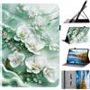 Mldjomid Custodia Protettiva Compatibile con iPad 9.7 (6a/5a Generazione 2018/2017)/iPad Air 2/iPad Air Flip in Pelle PU Cover con Supporto e Slot per Scheda Tablet Case (Fiore di giada)