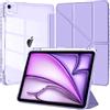EspZanthic Cover per iPad Air 11 M4/M3/M2/Air 5a/4a/Pro 11 2022-2018 Custodia Lilla | Bumper TPU Morbido Retro Trasparente Supporto a Y Sottile Antiurto Leggero Antiscivolo Casa Scuola Auto Wake Sleep Uso Giorno