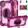 YOUULAR Custodia per tablet Xiaomi Redmi Pad SE 8.7/Redmi Pad SE 4G in India, custodia antiurto per tablet con supporto rotante a 360° e cinturino da polso, tracolla, rosa rossa e rosa
