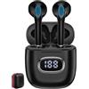 iMangoo Cuffie Bluetooth Senza Fili per iPhone 17 Galaxy A57 A37 A17 A16 A56 50H | Auricolari Bluetooth 5.3 con Mic,Cuffie Wireless con Ricarica USBC,Cuffiette bluetooth Doppio Display LED,Cuffie Senza Fili
