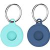 Zcooooool 2pcs Custodia Cover Protettiva in Silicone Pelle per Apple AirTag - Porta Etichetta Lavabile, Portachiavi, Accessori