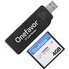 Onefavor USB Lettore Compact Flash CF Card Adattatore per Schede di Memoria Compatibile con Windows 11 10 (con scheda CF 4GB)