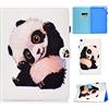CaseFun Custodia per Samsung Galaxy Tab A7 10.4 2020 T500/T505/T507 Cover in Pelle PU Protettiva Case con Funzione Supporto Carino Panda