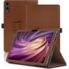 Envibe Custodia per DOOGEE Tab E3 Pro 13 Pollici, Cover Tablet DOOGEE Tab E3 Pro, Copertura Protettiva Pieghevole con Supporto per Matita e Cinturino da Polso, Protezione Completa. (Marrone)