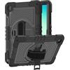 Derwere Cover Antiurto per Bambini per Samsung Galaxy Tab A11+ Plus,Nero | Custodia con Supporto Girevole a 360°e Cinturino Polso da Regolabile