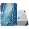 MoKo Cover per iPad (A16) 11a Gen./10a Gen. 2025/2022, Doratura | per iPad Cover in TPU e Pelle PU Semi-Trasparente Sostegno Supporto Sottile con Morbido TPU Cover con Auto Svegliati/Sonno