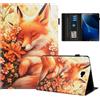 Rostsant Custodia Samsung Galaxy Tab A6 10,1 Pollici Cover Libro Stand Funzione Slot per Carte Libro Cover Tablet Protettiva per Samsung Galaxy Tab A6 10,1 Pollici SM-T580/T585 Fiore volpe