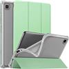 MoKo Custodia compatibile con Samsung Galaxy Tab A7 Lite 8,7 pollici 2021 (SM-T225/T220/T227), Ultra Sottile TPU Cover Morbida Traslucida Retro Smart Cover, Verde