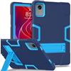 ZXHYliang Per Lenovo Tab M11 2024 (modello: TB330FU/TB330XU): custodia ibrida portatile antiurto con struttura a 3 strati con cavalletto per bambini. (blu navy + blu)