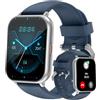RUIMEN Smartwatch Uomo Chiamate Bluetooth Orologio Sportive Contapassi Android iOS Compatibile Fitness Tracker Cardiofrequenzimetro da polso Saturimetro Impermeabile IP68 Notifiche Whatsapp Blu