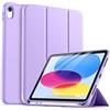 drivego Custodia per Cover iPad A16 11 Generazione 11 Pollici 2025/iPad 10 Generazione 10,9 Pollici 2022 con Portamatite, Touch ID Accessibile, Auto Sveglia/Sonno, TPU Cover, Lilla Viola