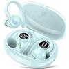 PEFUPEW Cuffie Bluetooth, Auricolari Bluetooth 5.3 con 4 HD Mic, 48 Ore Cuffie Wireless In Ear con ENC Cancellazione Rumore, IP7 Impermeabili Cuffiette Bluetooth, Cuffie Senza Fili con Ganci, Azzurro gioventù