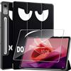 Rojeuinn Cover per Lenovo Tab P12 12.7 inches custodie+1 Pezzi Vetro Temperato,Gomma Protezione Protettivo,Ultra Sottile Antiurto Anti-Graffio TPU Flessibile Case-Don't Touch