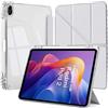 EspZanthic Custodia per Xiaomi Redmi Pad 2 11 Pollice 2025 con Portapenne, 6-in-1 Angoli di Visione Multipli Supporto a Forma di Y, Cover Trasparente Posteriore, Grigio