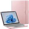 FINTIE Custodia a libro per Microsoft Surface Laptop Go 3/2/1 (modello 2013/1943), in pelle PU di alta qualità, con tasca grande, colore: oro rosa