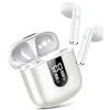 Jesebang Cuffie Bluetooth, Auricolari 5.4, Stereo HiFi Immersivo Auricolare | con 4 HD Mic, Mini Cuffiette Bluetooth IP7 Impermeabili, Cuffie Senza Fili per iphone/samsung,LED, 30 Ore, Bianco(2026)