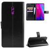 QiongniAN Cover per Oppo Reno, Custodia in Pelle Flip Case Black
