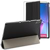 ebestStar - Cover per Lenovo Tab P12 Pro, Custodia Protezione Flip Magnetica, Slim Case Sottile Pelle PU, Nero + Vetro Temperato