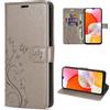 betterfon Custodia a portafoglio con funzione leggio, per Samsung Galaxy A14 4G/5G, colore: grigio