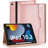 Vkooer Custodia per iPad 10.2 pollici 9/8/7 Generazione - iPad Air 3/Pro 10,5 Cover Protettiva Pelle PU con Auto Svegliati/Sonno e Supporto Funzione Flip Tasca Case - Oro rosa